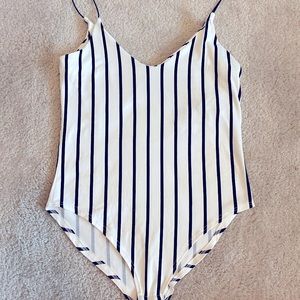 Black and White Stripped Body Suit